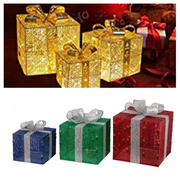 🎄FLASH SALE🎄NIB 3 Lighted Christmas Presents Decorations - Picture 5 of 13